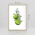 Plakat w ramie 50x70 - Kuchenne limonki na stole - limonki, kuchnia - rama drewno