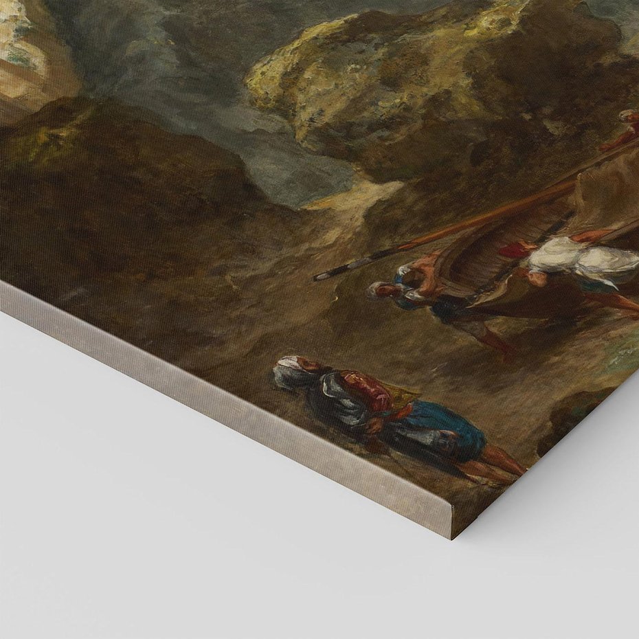 Obraz na płótnie 70x50 - "View of Tangier from the Seashore" Eugène Delacroix - Reprodukcja - reprodukcja, obraz na płótnie