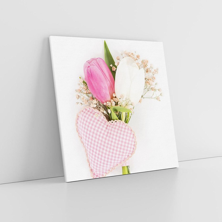 Obraz na płótnie 40x40 - Kolorowa Harmonia - kwiaty, bukiet