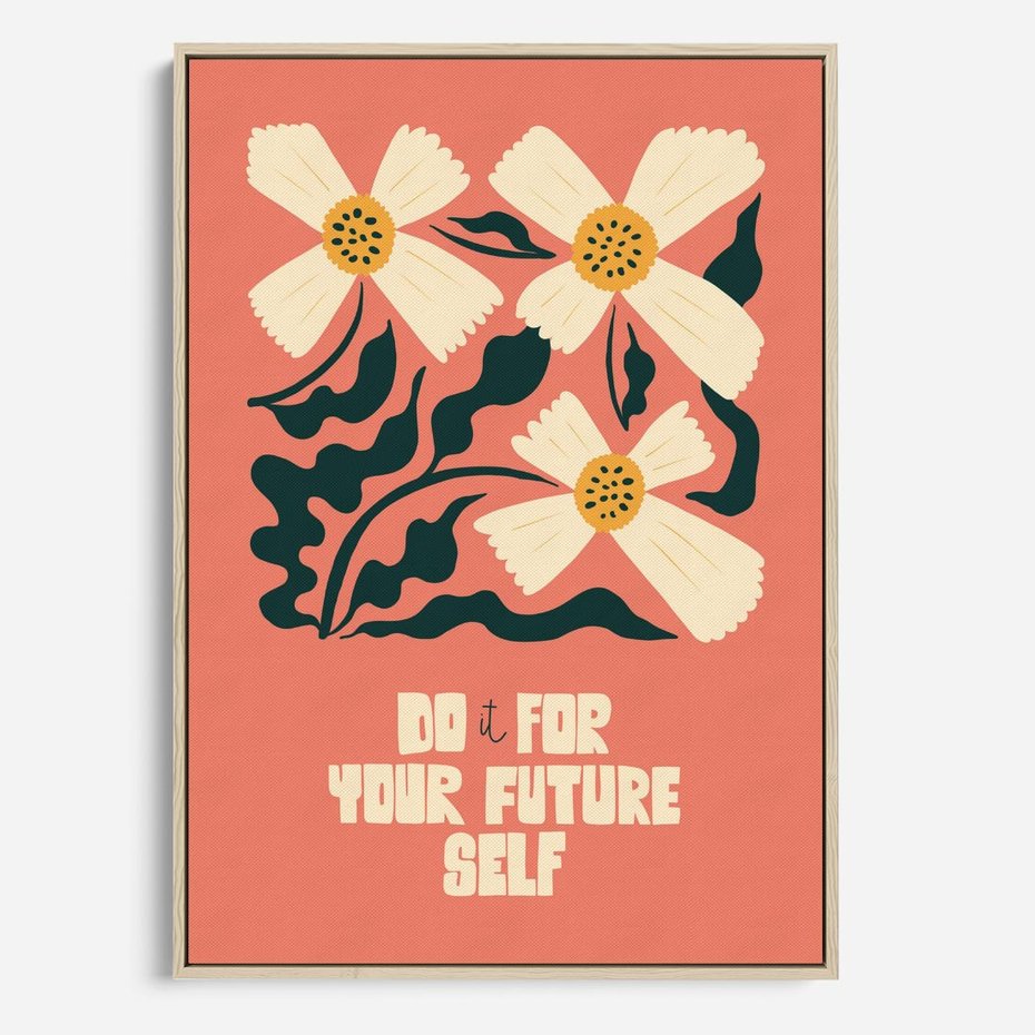 Obraz w ramie 80x120 - Mgliste Refleksje - nowoczesny plakat, różowe tło - rama drewno