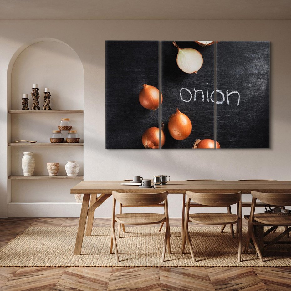 Obraz na płótnie 120x80 - Aromatyczne Inspiracje - cebula, kuchnia