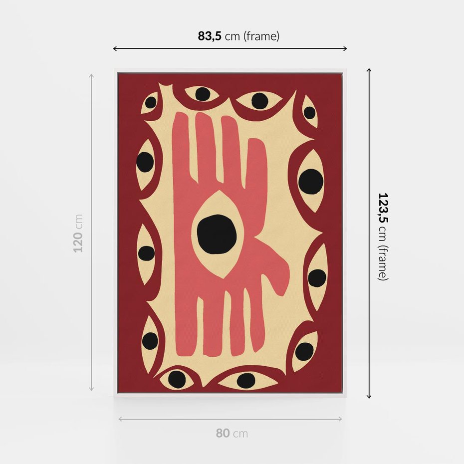 Obraz w ramie 80x120 - Migotliwe Kształty - abstrakcyjny obraz, boho styl - rama biała