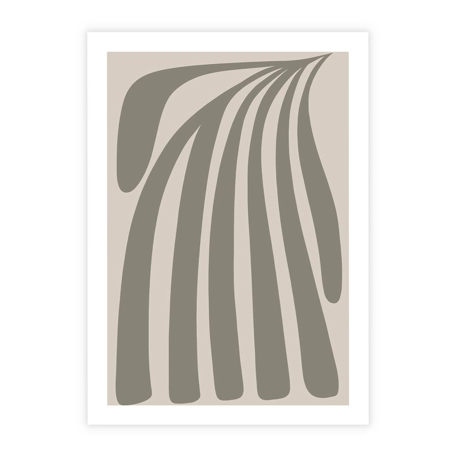 Plakat bez ramy 40x50 - Beżowa Delikatność - nowoczesna sztuka, plakat modern