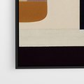 Obraz w ramie 100x70 - Nowoczesne Brązy - geometryszne pasy, nowoczesny styl - rama czarna