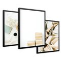 Zestaw obrazy w ramie 40x50 galeria - Książki, kawa, kapeusz - rama czarna