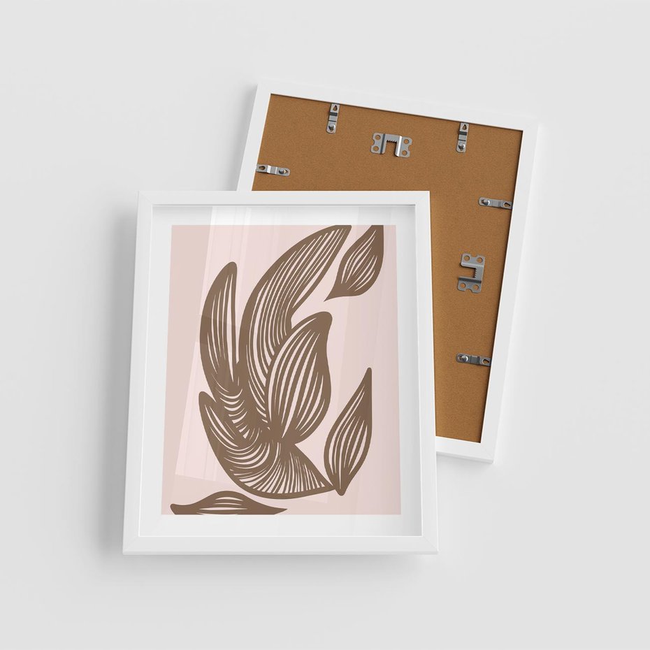 Plakat w ramie 40x50 - Nowoczesne Harmonie - skandynawski styl, plakat - rama biała