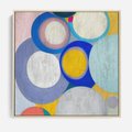 Obraz w ramie 80x80 - Rozkwitająca Symfonia Serca - abstrakcyjne geometryczne kształty, olejny obraz - rama drewno