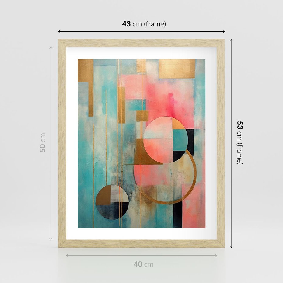 Plakat w ramie 40x50 - Abstrakcyjny Bałagan - abstrakcja, obraz olejny - rama drewno