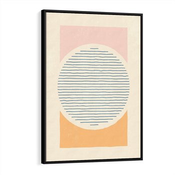 Obraz w ramie 50x70 - Rozbijająca Opowieść - geometryczne kształty, koła - rama czarna