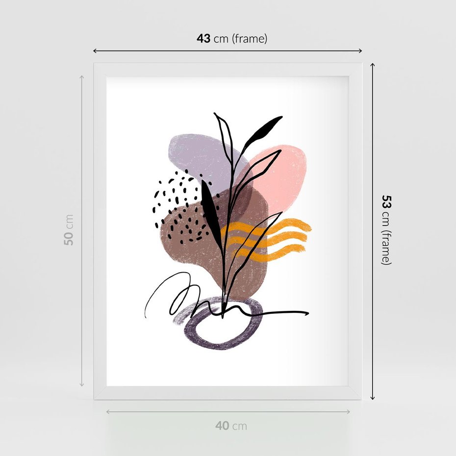 Plakat w ramie 40x50 - Bezgraniczne Impulsy - abstrakcja, sztuka nowoczesna - rama biała