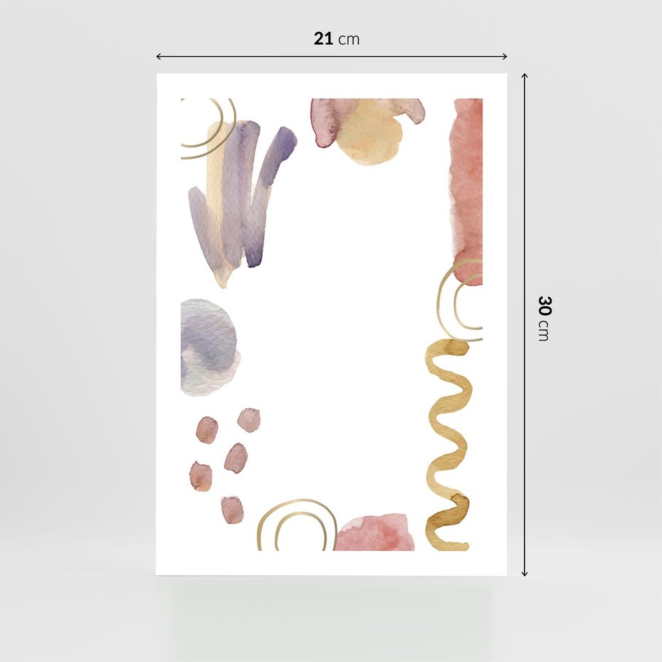 Plakat bez ramy 21x30 - Wibracje Pastelowych Odcieni - abstrakcyjny plakat, akwarelowe plamy