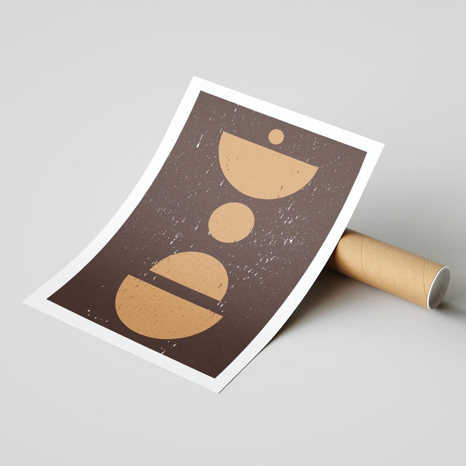 Plakat bez ramy 40x50 - Impulsy Przestrzeni - mid century styl, nowoczesna grafika