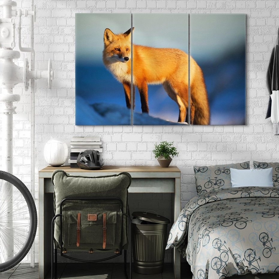 Obraz na płótnie 120x80 - Lisek w lesie - lis, lisek