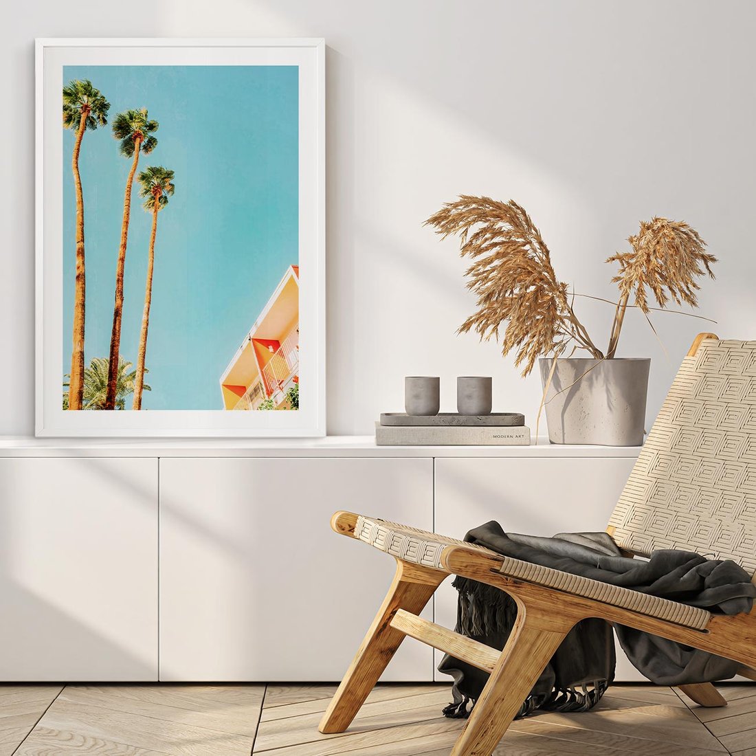 Plakat bez ramy 21x30 - Letnie Marzenia - palmy, na tle nieba