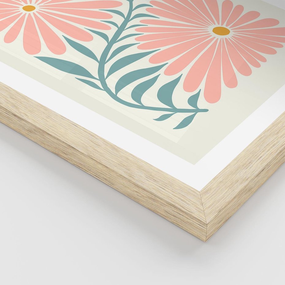 Plakat w ramie 30x40 - Kształtując Marzenia - kwiaty, sztuka nowoczesna - rama drewno