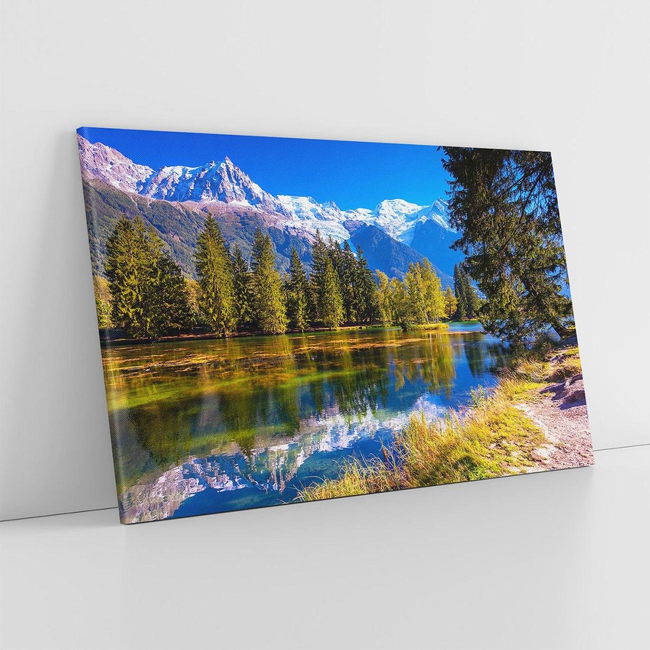 Obraz na płótnie 100x70 - Górskie piękno - góry, jezioro