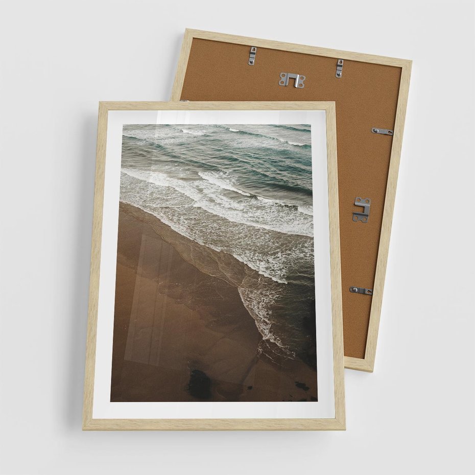 Plakat w ramie 50x70 - Spokój nad plażą - plaża, morze - rama drewno