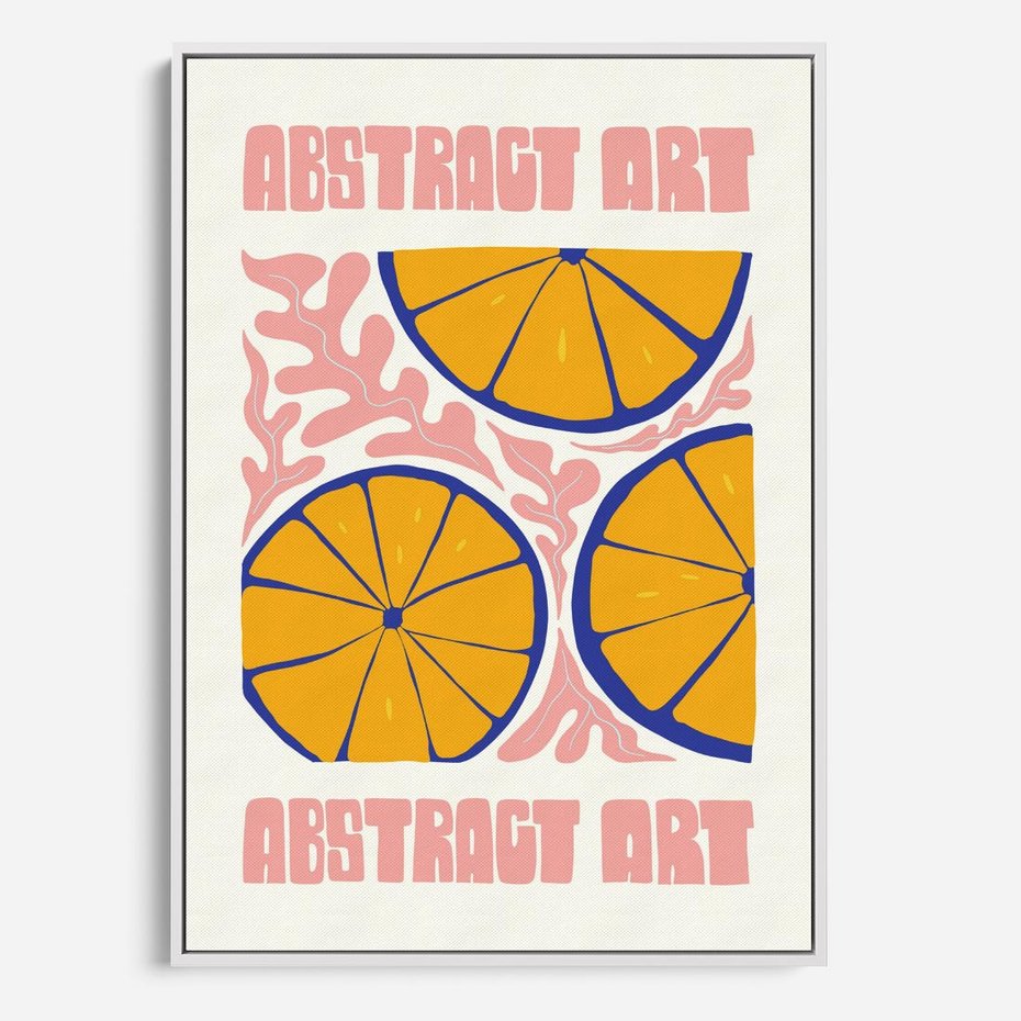 Obraz w ramie 50x70 - Podróżne Wizje - typografia, cytryny - rama biała