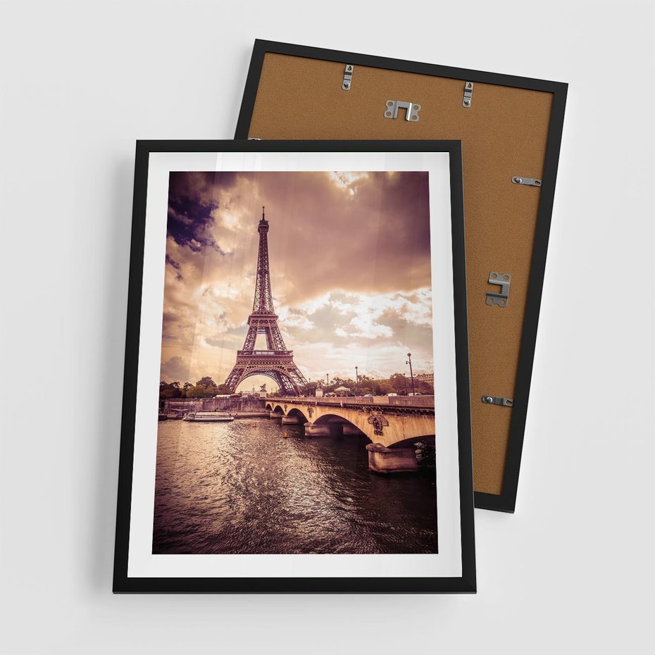 Plakat w ramie 50x70 - Eiffla: ikona Paryża - Eiffla, Paryż - rama czarna