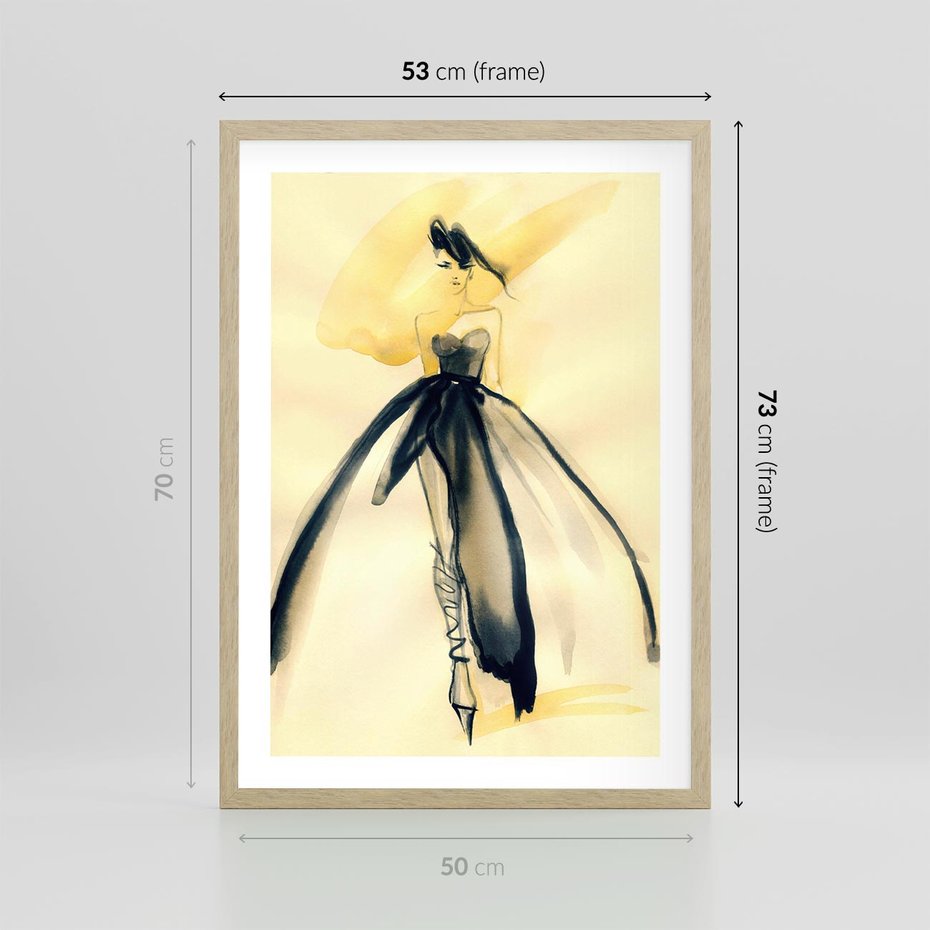 Plakat w ramie 50x70 - Ekspresja Wyrazu - abstrakcja, kobieta - rama drewno