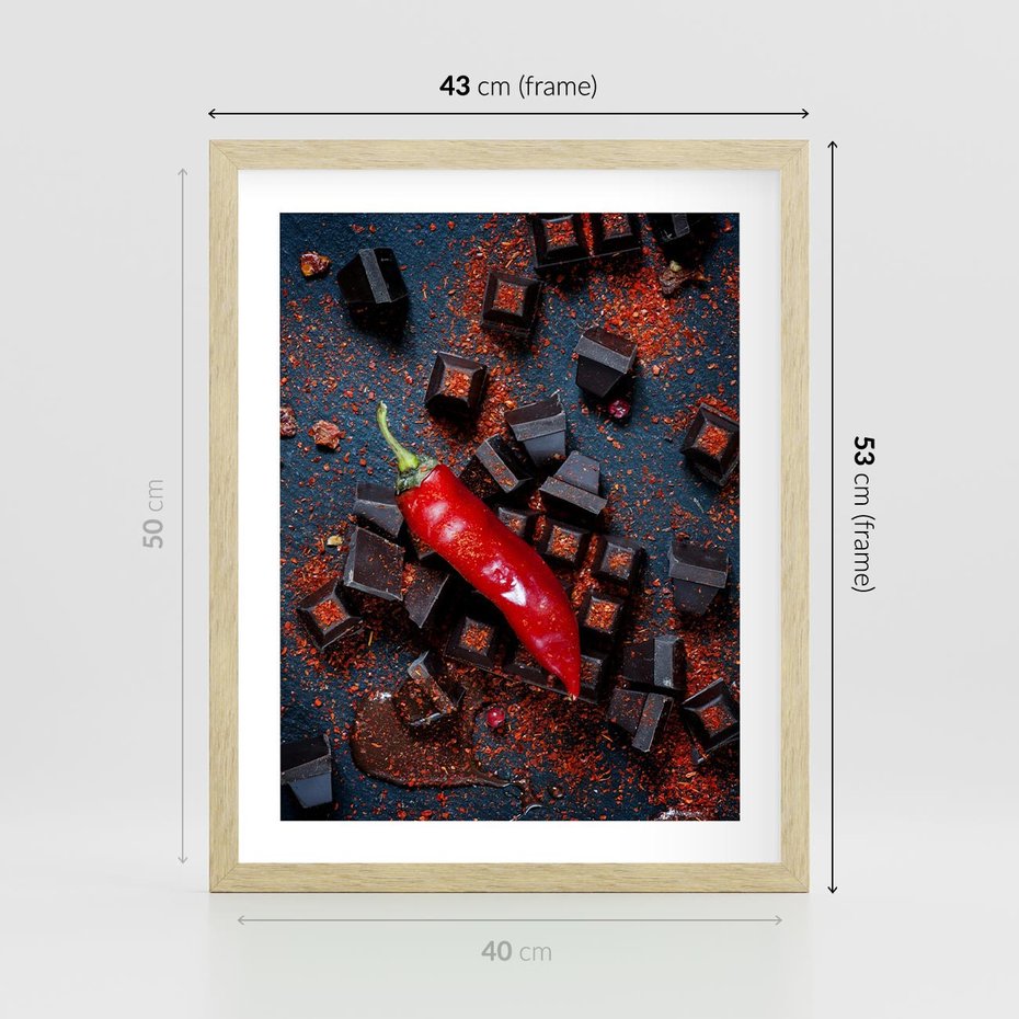 Plakat w ramie 40x50 - Papryka w Restauracji - restauracja, papryka - rama drewno