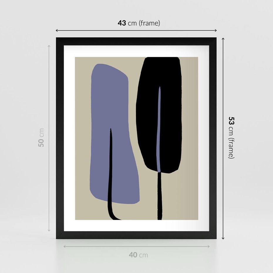Plakat w ramie 40x50 - Harmonia Nowych Anomalii - minimalizm, boho plakat - rama czarna