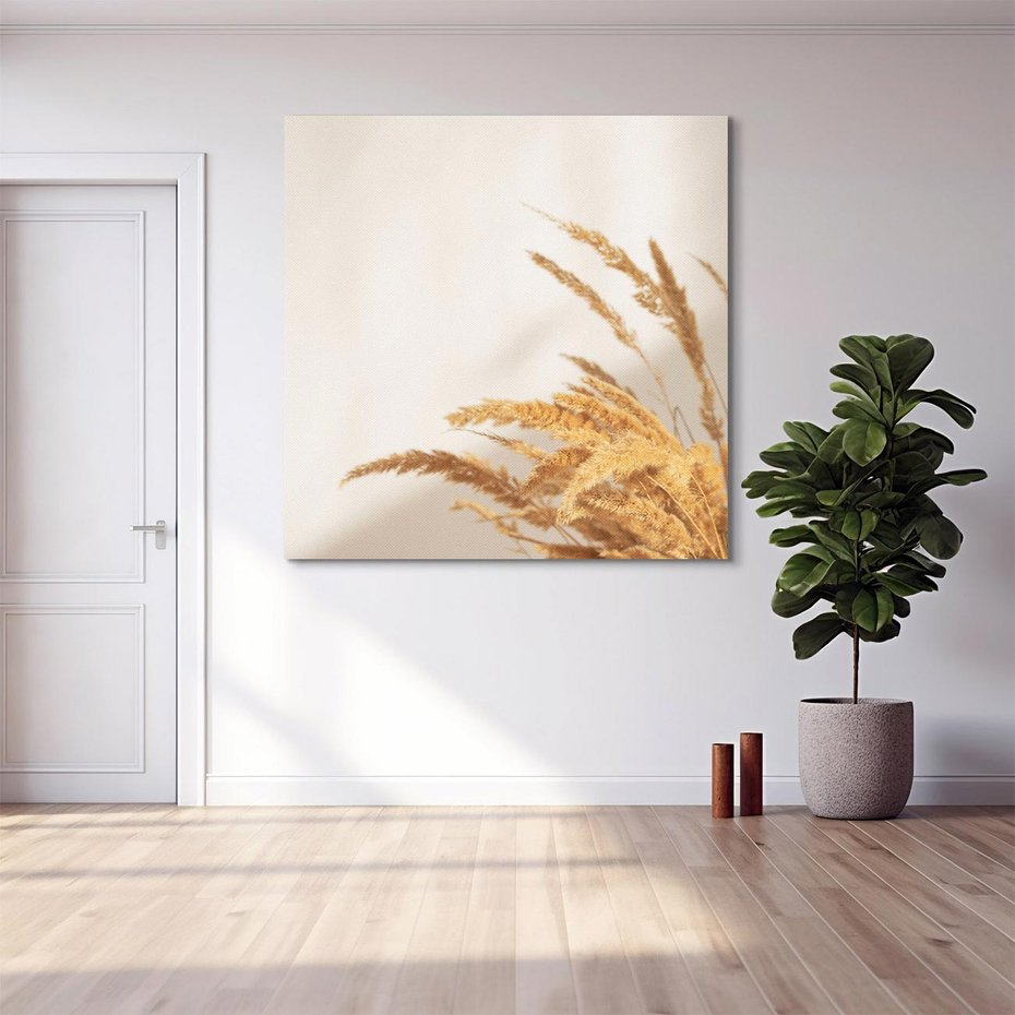 Obraz na płótnie 60x60 - Swobodne trawy boho - boho, suche