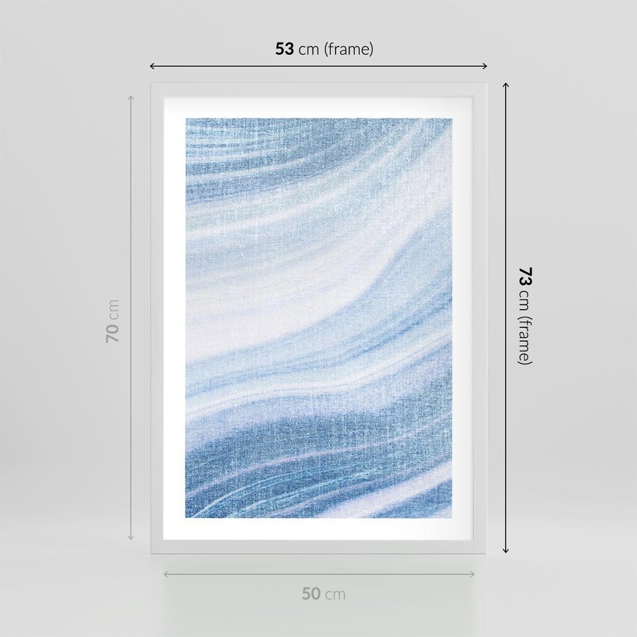 Plakat w ramie 50x70 - Abstrakcyjna akwarela - abstrakcja, akwarela - rama biała