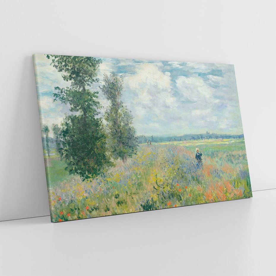 Obraz na płótnie 70x50 - Pola makowe w okolicach Argenteuil (1875), Claude Monet - Reprodukcja - reprodukcja, obraz na płótnie