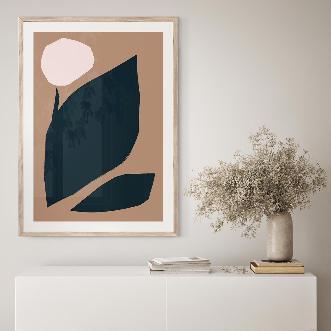 Plakat w ramie 40x50 - Rozkwitająca Wolność Boho - abstrakcyjny obraz, plakat - rama drewno