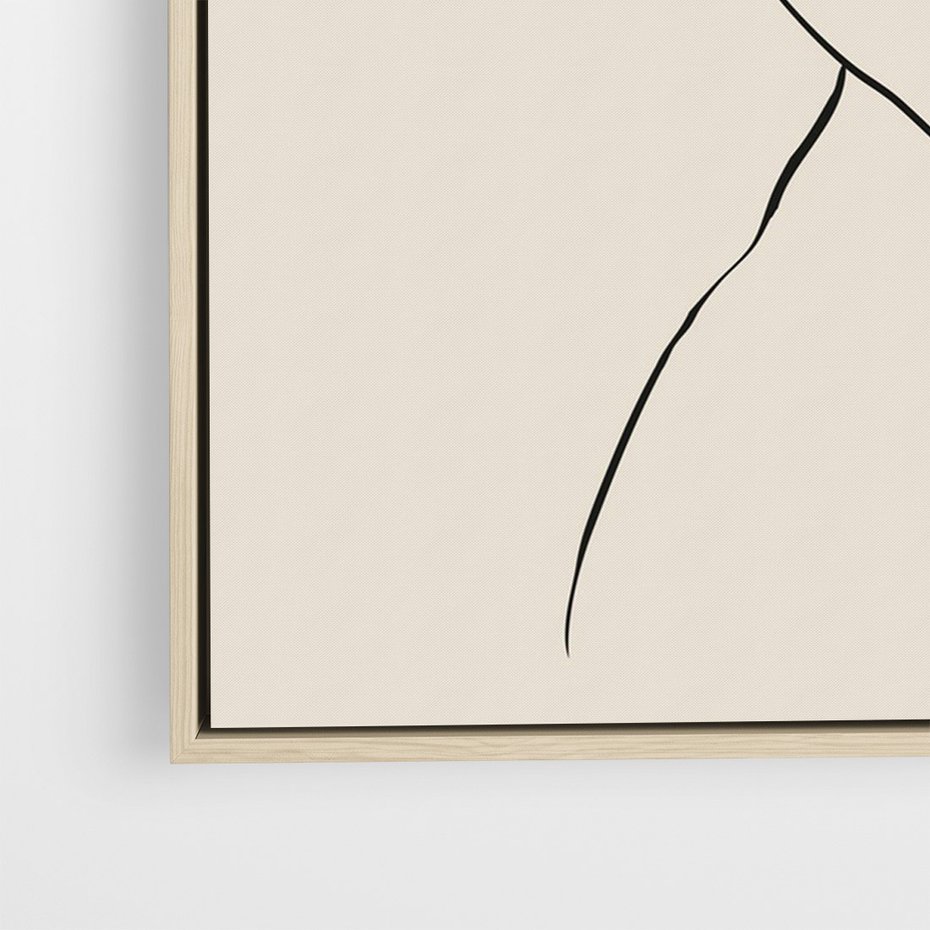 Obraz w ramie 80x120 - Bezkresny Taniec - kobieta, szkic - rama drewno