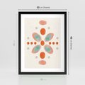 Plakat w ramie 30x40 - Symfonia Natury - abstrakcyjne plamy w odcieniach pomarańczowym, kropki plamki - rama czarna