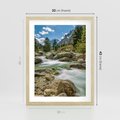Plakat w ramie 30x40 - Górski strumyk w harmonii - strumyk, górski - rama drewno