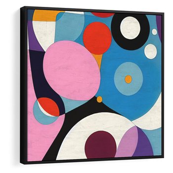 Obraz w ramie 50x50 - Kolorowe Ulotności - abstrakcyjny obraz olejny, żywe kolory - rama czarna