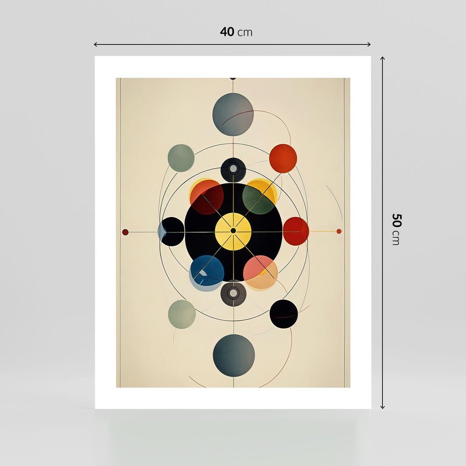 Plakat bez ramy 40x50 - Bezgraniczny Taniec Światła - abstrakcyjna geometryczna kompozycja, koła linie