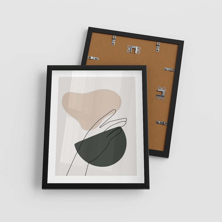 Plakat w ramie 40x50 - Rozkwitająca Opowieść - szkic jedną linią, one lone - rama czarna