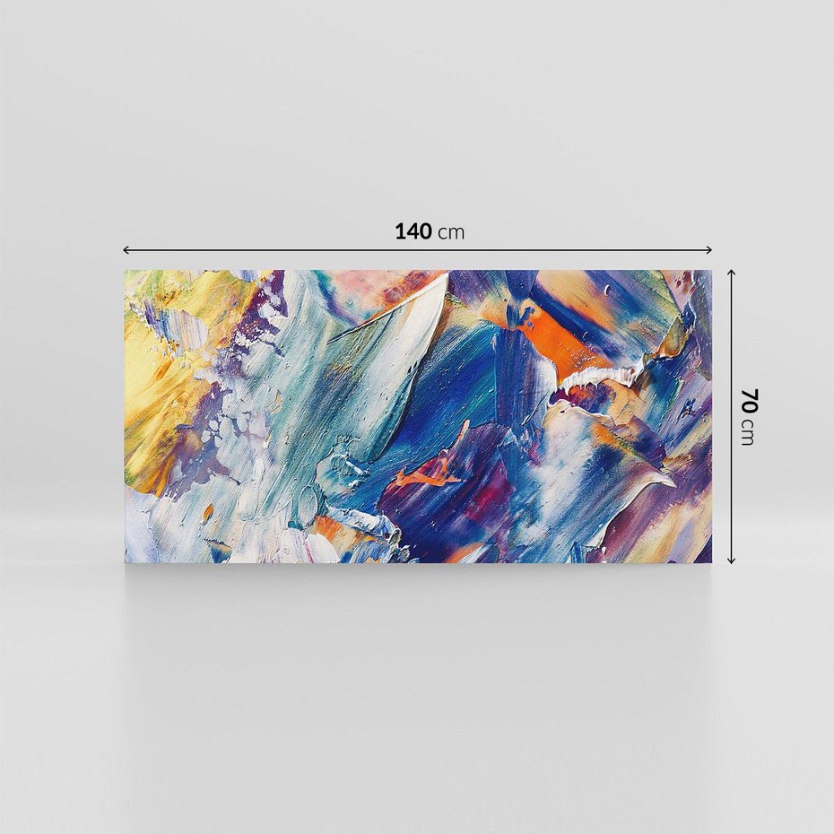 Obraz na płótnie 140x70 - Rytmy ukrytych pragnień - chaos i abstrakcja, plamy koloru