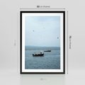 Plakat w ramie 50x70 - Rybacki Urok - morze, kutry rybackie - rama czarna