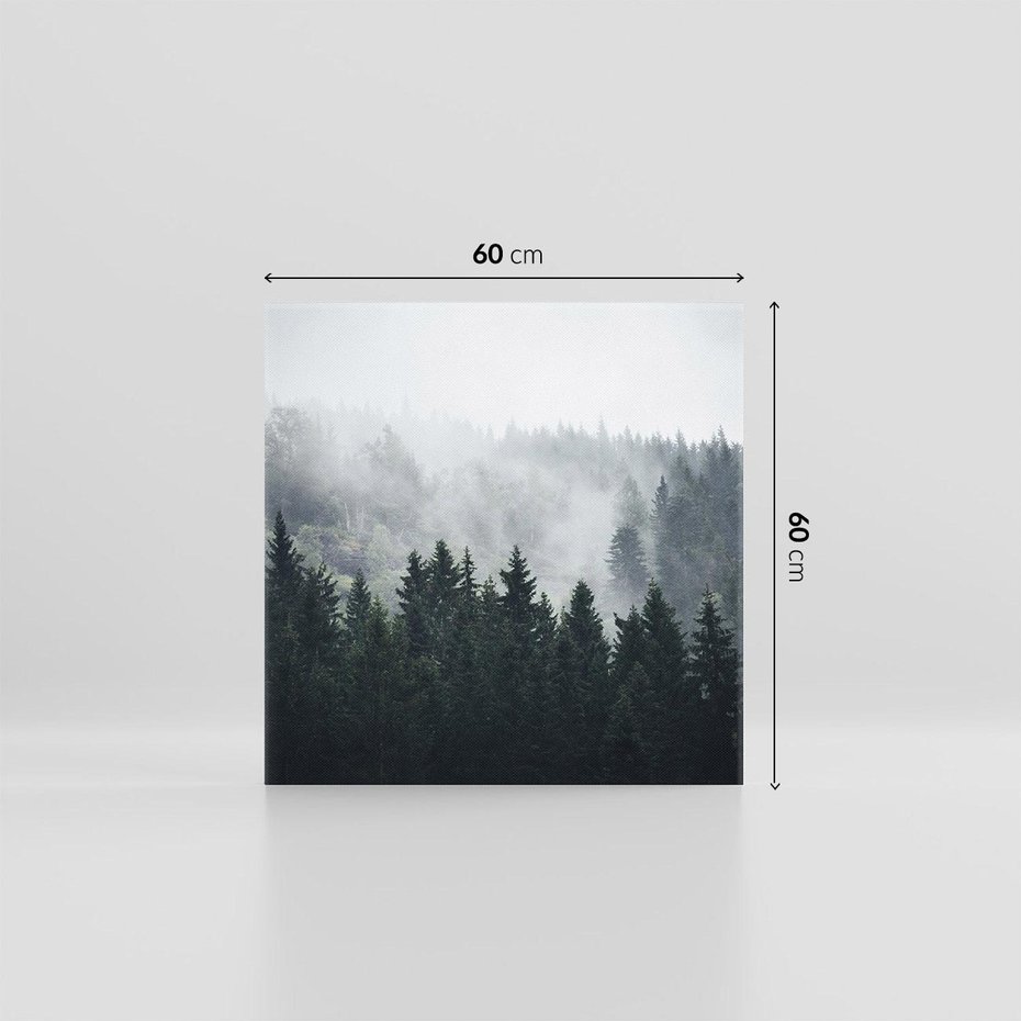 Obraz na płótnie 60x60 - Las w górach: mistyczna mgła - las, góry