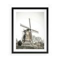 Plakat w ramie 40x50 - Wiejska Idylla z Młynem - wiatrak, młyn - rama czarna