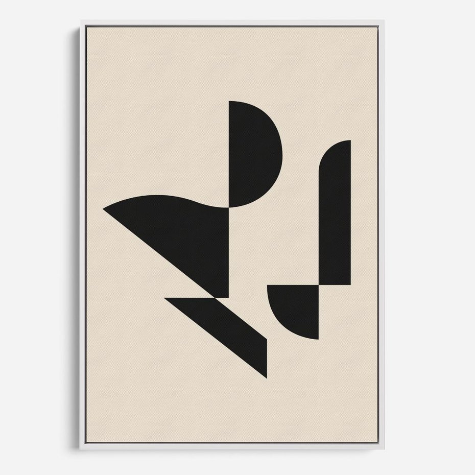 Obraz w ramie 80x120 - Rozkwitająca Abstrakcja - abstrakcyjne geometryczne kształty, minimalizm - rama biała