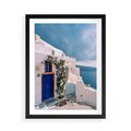 Plakat w ramie 50x70 - Urok Greckiej Wyspy - Santorini, Grecja - rama czarna