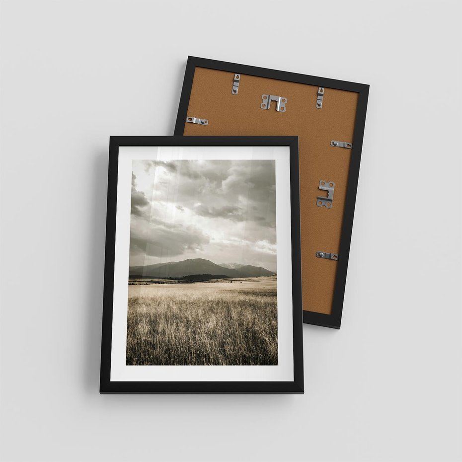 Plakat w ramie 30x40 - Nostalgiczny Krajobraz - pole, krajobraz - rama czarna