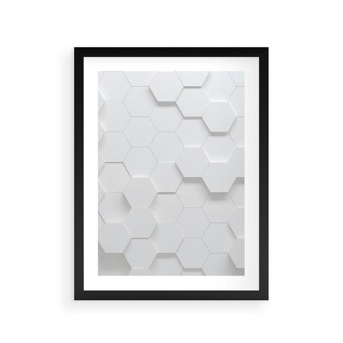 Plakat w ramie 30x40 - Intrygujący Wymiar - geometria, 3D - rama czarna