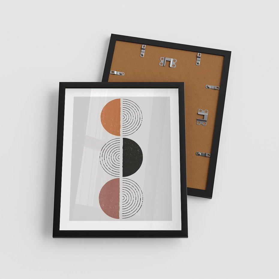 Plakat w ramie 40x50 - Eksperymenty z Geometrią - geometryczny plakat, sztuka nowoczesna - rama czarna