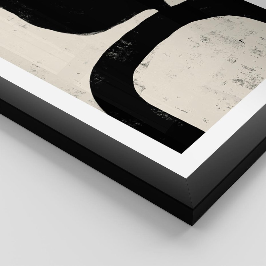 Plakat w ramie 40x50 - Przenikające Plamy - abstrakcyjna sztuka, minimalizm - rama czarna