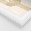Plakat w ramie 30x40 - Podróżne Kształty - geometryczne linie w złotym kolorze, minimalizm - rama biała