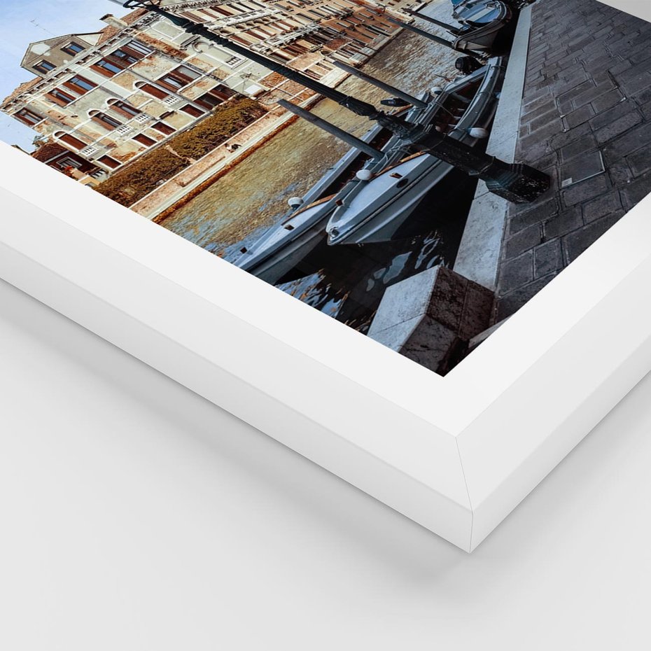 Plakat w ramie 30x40 - Kanały Wenecji - Wenecja, kanały - rama biała