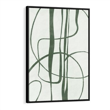 Obraz w ramie 70x100 - Zielony Spokój - zielona abstrakcja, spokojny plakat - rama czarna