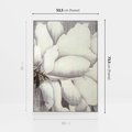 Obraz w ramie 50x70 - Tekstura Kwiatu - białe kwiaty, duży kwiat - rama biała